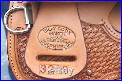 REAL Billy Cook 16 Wide QHB Western Show Saddle Pleasure Reiner Silver LightOil