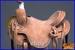 RS901 15 In Western Horse Saddle American Leather Ranch Roping Cowboy Hilason