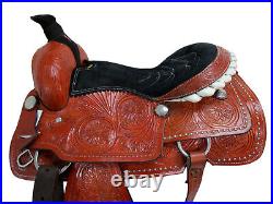 Ranch Roping Saddle 17 16 Pro Western Horse Pleasure Tooled Leather Tack Package