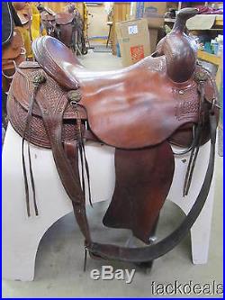 Rico of TX Ranch Roping Saddle 17 Used Solid Cowboy Rig
