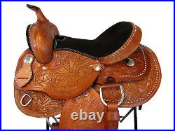 Rodeo Ranch Horse Classic Barrel Saddle 14 15 16 Leather Full Floral Tooled