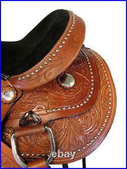 Rodeo Ranch Horse Classic Barrel Saddle 14 15 16 Leather Full Floral Tooled