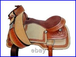 Roping Western Saddle 15 16 17 18 Pleasure Horse Tooled Leather Roper Tack Set