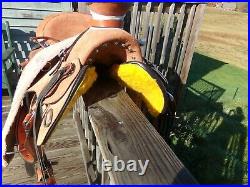 Rough Out Western Fork Wade Tree Roping Ranch Saddle 15 inches