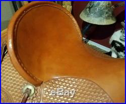 $$ SALE $$ ORIGINAL 15 1/2 in Circle Y Saddle Hand Tooled Sample. 1 of a kind