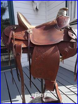 SILVER ROYAL USED WESTERN 13 YOUTH WADE SADDLE RANCH TRIAL ROPING CONCHOS