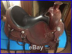 SPECIALIZED TEXAS WADE SADDLE Horse TW Saddlery 16-inch Seat Tooled Leather