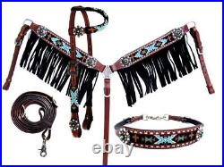 Showman 4 Piece Beaded Navajo Headstall And Breast Collar Set