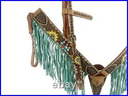 Showman Hand Painted Cactus And Sunflower Design Headstall And Breast Collar
