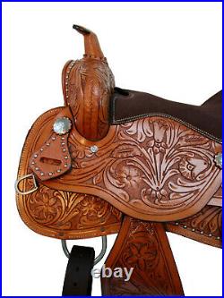 Silla Vaquera Texana Montura Piel Cuero Occidental Western Caballo Horse Saddle