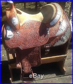 Silver Mesa Show Saddle 16 1/2 Seat Lots of Sterling Custom Denney Sergeants
