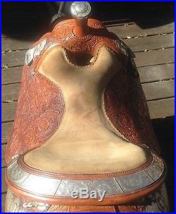 Silver Mesa Show Saddle 16 1/2 Seat Lots of Sterling Custom Denney Sergeants