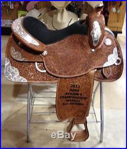 Silver Western Pleasure Show Saddle AQHA Trophy Tex Tan