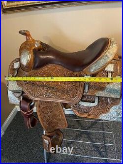 Sterling Silver Elite Custom WESTERN saddle FQHB Equitation 16 Show set
