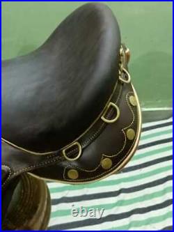 Stock Saddle 17 qubraicho leather oily brown drum dye