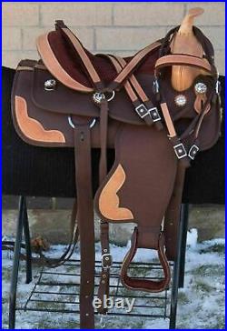 Stylish Synthetic Barrel Racing Western Horse Tack Saddle Size (10''to 18) F/S