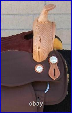 Stylish Synthetic Barrel Racing Western Horse Tack Saddle Size- (10''to 18) F/S
