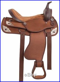 Synthetic Brown Pistol Western Pleasure Trail Horse Saddle Tack 14 15 16 17 18