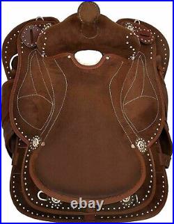 Synthetic Western Barrel Racing Equestrian Trail Horse Tack Saddle With Girth FS