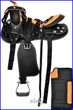 Synthetic Western Barrel Racing Horse Saddle Tack Size 10 to 18 Free Shipping