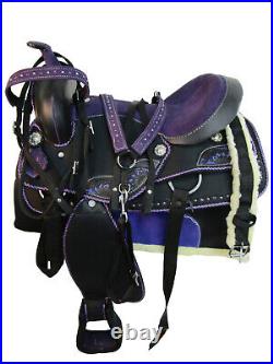 Synthetic Western Gaited Saddle 17 16 15 Pleasure Horse Trail Tack Set 15 16 17