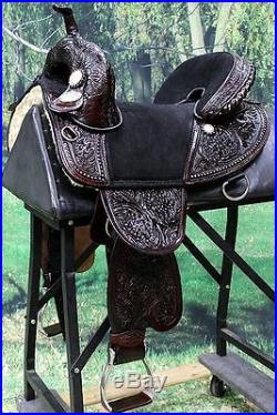 Tw105mdb 16 Hilason Treeless Western Trail Barrel Racing Leather Horse Saddle