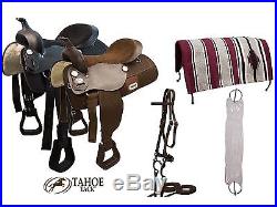 Tahoe Tack 6 Item Easy Ride Pleasure Trail Western Horse Saddle Set Select Size