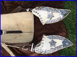 Ted Flowers White Parade Saddle complete withBreaststrap-Bridle-Taps-Serape RARE