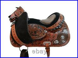 Trail Saddle Western Horse Comfortable Pleasure Tooled Leather Tack Set 15 16 17