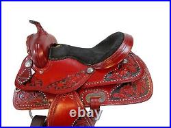Trail Saddle Western Horse Pleasure Tooled Leather Used Tack Set 15 16 17 18
