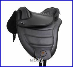Treeless Synthetic Horse Saddle Black + Matching Girth + Stirups Leather