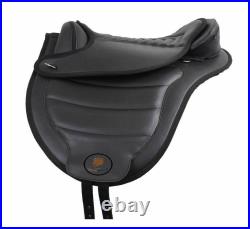 Treeless Synthetic Horse Saddle Black + Matching Girth + Stirups Leather
