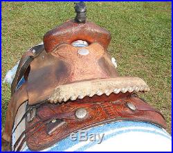 Used Billy Cook All Leather Western Pleasuretrailbarrel Racing Saddle 14 1/2
