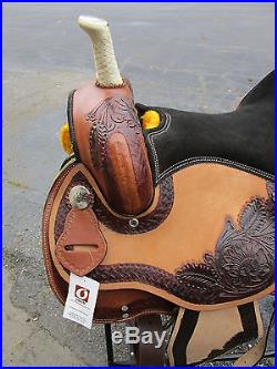 Used 15 16 Barrel Racing Trail Pleasure Show Tooled Leather Horse Western Saddle