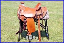 Used 15.5 Billy Cook Hard Seat Wade Slick Fork Roping Ranch Work Western Saddle