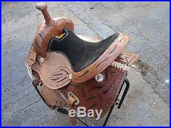 Used 15 Barrel Racing Silver Show Trail Pleasure Leather Western Horse Saddle