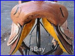 Used 15 Barrel Racing Silver Show Trail Pleasure Leather Western Horse Saddle