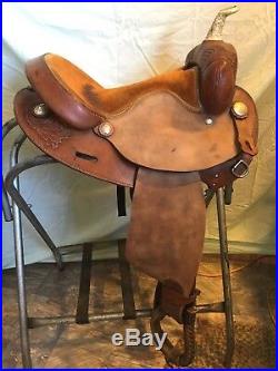 Used 15 Big Horn Western barrel saddle withrough out fenders, US made VGC