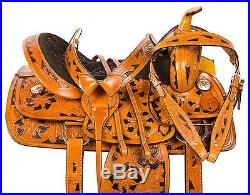 Used 15 Western Barrel Pleasure Trail Horse Show Leather Saddle Tack