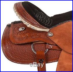 Used 16 17 18 Roughout Leather Ranch Work Pleasure Trail Western Horse Saddle