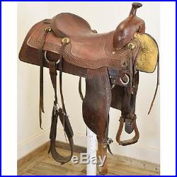 Used 16.5 Coat's Saddlery Ranch Cutter Saddle with BROKE TREE Code C165COATSRCBT