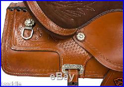 Used 16 Tan Comfortable Western Trail Leather Endurance Horse Saddle Tack Pkg