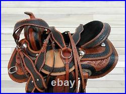 Used Arabian Horse Western Saddle 18 17 16 15 Pleasure Trail Tooled Leather Tack