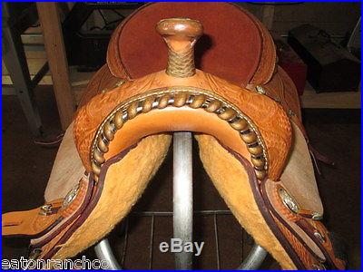 Used Billy Cook Paycheck Supreme Barrel Racing Saddle 16 Floral Tooling Leather