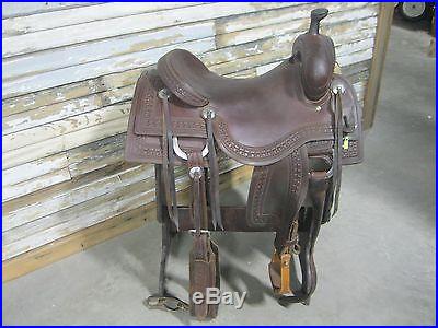 Used Jeff Smith Seat Size 16.5 Ranch Cutter Saddle -No Reserve