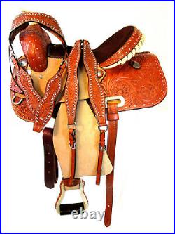 Used Rodeo Saddle Western Horse 15 16 Barrel Racing Pleasure Show Leather Tack