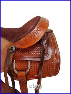Used Roping Western Saddle Tooled Leather Classic Pleasure Roper Tack 15 16 17
