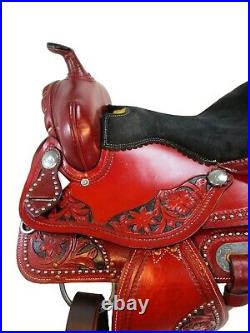 Used Trail Western Saddle 18 17 16 15 Pleasure Horse Floral Tooled Leather Tack