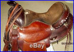 VINTAGE CIRCLE Y-YOAKUM TEXAS -WESTERN HORSE RIDING SADDLE-17-W ACC'S-MUST SEE