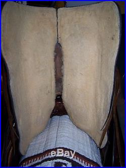 VINTAGE TEX TAN HEREFORD ALLROUND ROPING TRAIL SADDLE USED 15 IN. NO RESERVE
